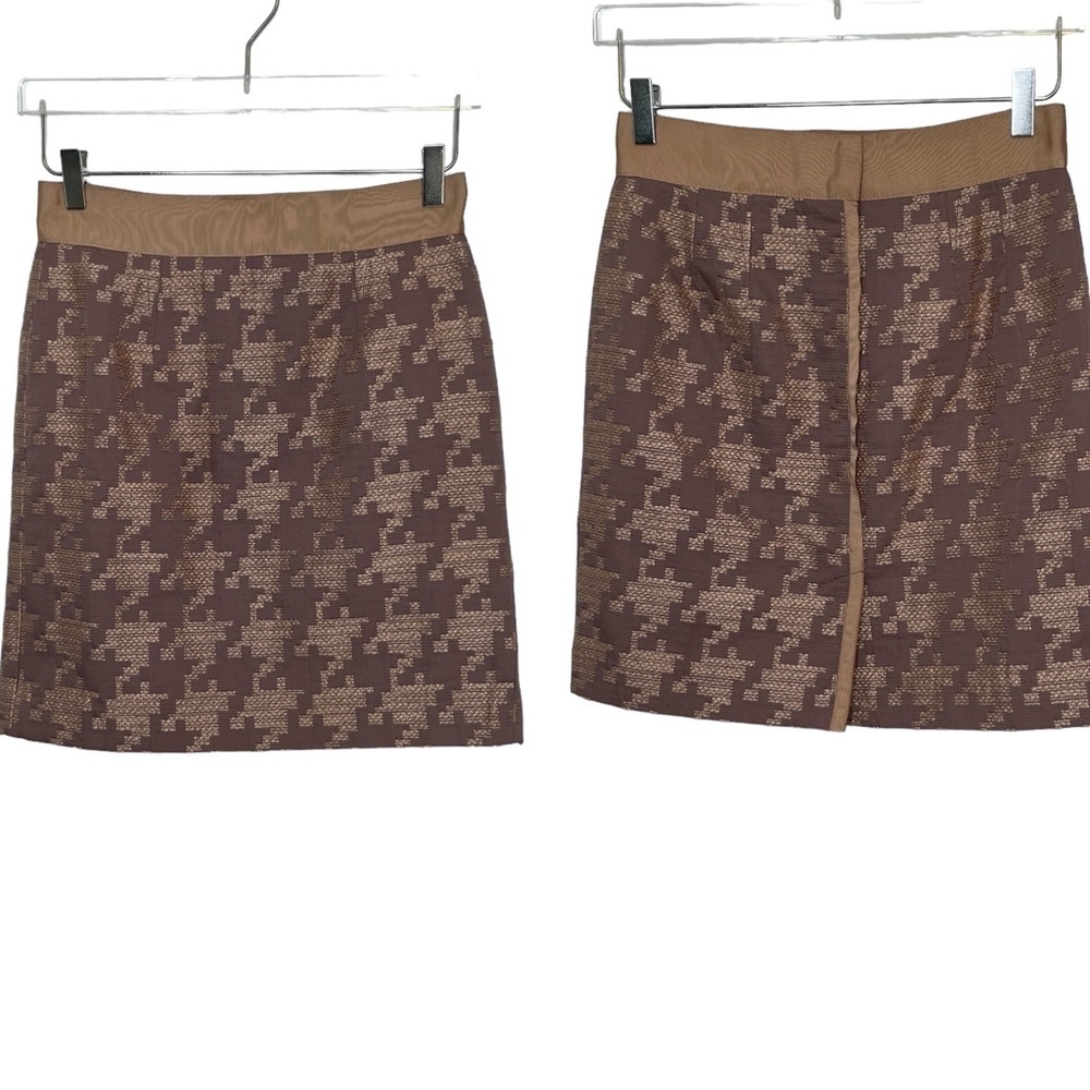 Ann Taylor Loft Skirt w/Ribbon Waistband Hook/Bar Closure Pink/Brown Size 2P